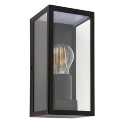 Anson Lighting Oxco Outdoor Wall Light Finished In Matt Black And Clear Glass - thumbnail 1