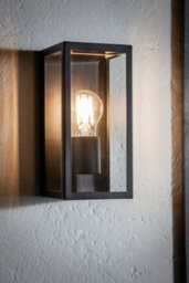 Anson Lighting Oxco Outdoor Wall Light Finished In Matt Black And Clear Glass - thumbnail 3