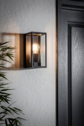 Anson Lighting Oxco Outdoor Wall Light Finished In Matt Black And Clear Glass - thumbnail 4