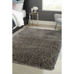 Melrose Super Soft Washable Shaggy Grey Large Area Rug 140/200Cm - thumbnail 1