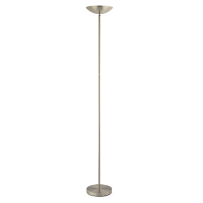 Happy Homewares Modern Led Uplighter Metal Floor Lamp In Satin Nickel With Memory Dimmer Button - image 1
