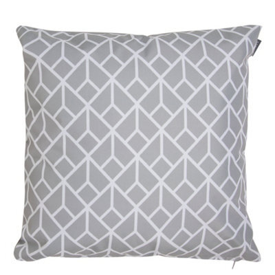 Icon Indoor And Outdoor Art Deco Waterproof Filled Cushion Light Grey - image 1