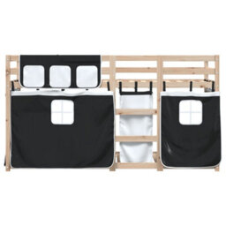 Berkfield Bunk Bed Without Mattress White&black 90X200 Cm Solid Wood Pine - thumbnail 5