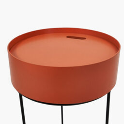 Pacific Lifestyle Round Orange Wood Storage Table With Metal Legs - thumbnail 5