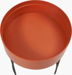 Pacific Lifestyle Round Orange Wood Storage Table With Metal Legs - thumbnail 7