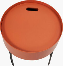 Pacific Lifestyle Round Orange Wood Storage Table With Metal Legs - thumbnail 8