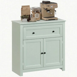 Homcom Sideboard, Kitchen Storage Cabinet W/ Adjustable Shelf, Drawer, Green - thumbnail 2