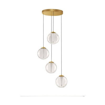 Luminosa Lighting Luminosa Galeo Cluster Pendant Ceiling Light Clear, Sandy Gold Triac Dimmable Led 25W 1765Lm 3000K - image 1