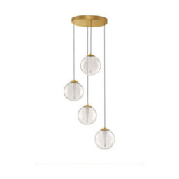 Luminosa Lighting Luminosa Galeo Cluster Pendant Ceiling Light Clear, Sandy Gold Triac Dimmable Led 25W 1765Lm 3000K - thumbnail 1