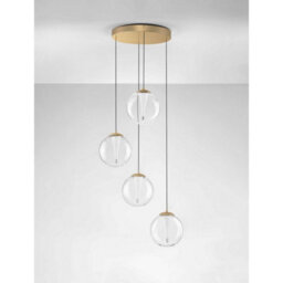 Luminosa Lighting Luminosa Galeo Cluster Pendant Ceiling Light Clear, Sandy Gold Triac Dimmable Led 25W 1765Lm 3000K - thumbnail 3