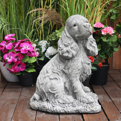 Cocker Spaniel Dog Stone Cast Garden Ornament - image 1