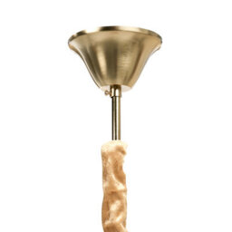 Wyld And Coco Glamour Home Chandelier Pendant Lamp 60Cm Brass Finish Glass Leaf Crystals - thumbnail 9
