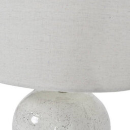 Buttercup Farm Speckle Glazed Table Lamp With Shade - E27 60W - Terracotta/linen - L38 X W38 X H58 Cm - White - thumbnail 4