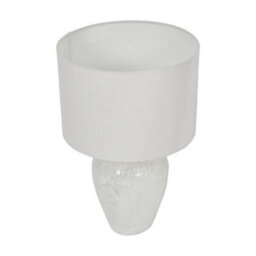 Buttercup Farm Speckle Glazed Table Lamp With Shade - E27 60W - Terracotta/linen - L38 X W38 X H58 Cm - White - thumbnail 2