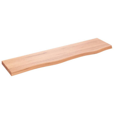Berkfield Wall Shelf Light Brown 80X20X2 Cm Treated Solid Wood Oak - image 1