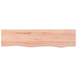 Berkfield Wall Shelf Light Brown 80X20X2 Cm Treated Solid Wood Oak - thumbnail 2