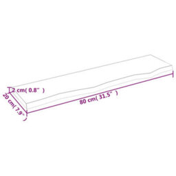 Berkfield Wall Shelf Light Brown 80X20X2 Cm Treated Solid Wood Oak - thumbnail 4