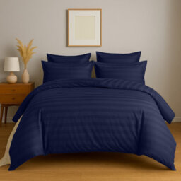 Aspire Homeware Navy Duvet Cover Set, Reversible Modern Bedding Set, Double (L)200Cm X (W)200Cm