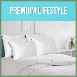 Nod Off Ultra Bounce Pillows With Hollowfibre Filling - Microfiber Satin Stripe Case Breathable And Comfortable - Non-Allergenic Standard - thumbnail 2