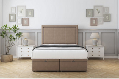 "Comfort Savoy Mink Plush Ottoman Bed Base With 26"" Strutted Headboard 5' King" - image 1