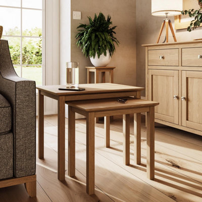 Fwstyle Natural Oak Veneer Nest Of 2 Tables - image 1
