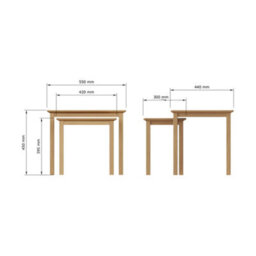 Fwstyle Natural Oak Veneer Nest Of 2 Tables - thumbnail 5