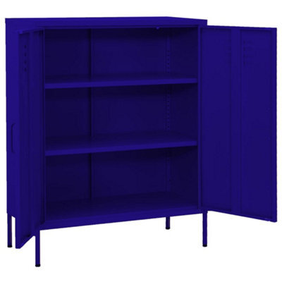 Berkfield Durable Storage Cabinet Navy Blue 80X35X101.5 Cm Steel - image 1