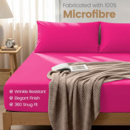 Aspire Homeware Pink Fitted Sheet-(25Cm) Deep Hotel Quality -Breathable Fitted Bed Sheets King (L)200 X (W)152Cm - thumbnail 8