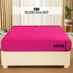 Aspire Homeware Pink Fitted Sheet-(25Cm) Deep Hotel Quality -Breathable Fitted Bed Sheets King (L)200 X (W)152Cm - thumbnail 7