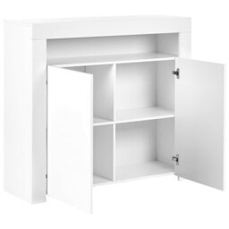 Casanova White 2-Door Sideboard With Led Lighting And 4 Shelves - Wyld And Coco - thumbnail 5