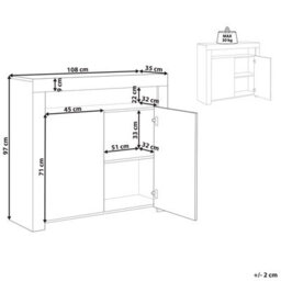 Casanova White 2-Door Sideboard With Led Lighting And 4 Shelves - Wyld And Coco - thumbnail 4