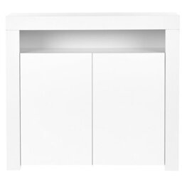 Casanova White 2-Door Sideboard With Led Lighting And 4 Shelves - Wyld And Coco - thumbnail 1