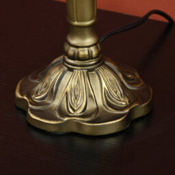 Wyld Haus Lonema Art Deco Glass Table Lamp - White And Blue Stained Glass, Bronze-Tone Base, 35Cm - thumbnail 9