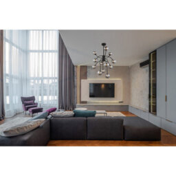 Luminosa Lighting Luminosa Riha Multi Arm Pendant Ceiling Light Matt Black 12X G9 Led 3000K - thumbnail 2