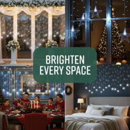 Globrite Star Curtain Light 104 Led Cool White - Plug-In Window Fairy Lights With 8 Modes & Remote Control For Festive Décor - thumbnail 7