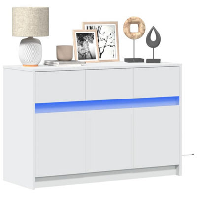 Berkfield Tv Cabinet With Led White 91X34X61 Cm Engineered Wood - image 1
