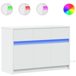 Berkfield Tv Cabinet With Led White 91X34X61 Cm Engineered Wood - thumbnail 2