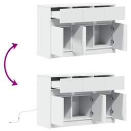 Berkfield Tv Cabinet With Led White 91X34X61 Cm Engineered Wood - thumbnail 9