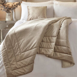 Soirée Melanie Glamorous Natural Velvet Warm Bedspread Throw - thumbnail 2