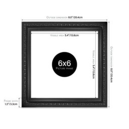 6X6 Black Ornate Picture Frame (15.2 X 15.2Cm) Poster, Photo, Artwork, Gallery Wall Or Print - thumbnail 2
