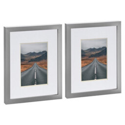 "Nicola Spring Photo Frames With 4"" X 6"" Mount - 8"" X 10"" - Grey/white - Pack Of 2" - thumbnail 1