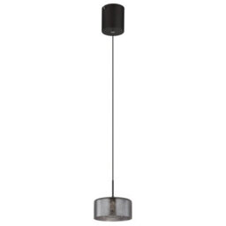 Luminosa Lighting Luminosa Fogsy Slim Pendant Ceiling Light Matt Black Smoke Glass Shade Led 4000K - thumbnail 2