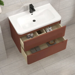 Royal Bathrooms Venice 800mm Sage Green Floor Standing Vanity Unit 2 Door With Ceramic Basin - thumbnail 4