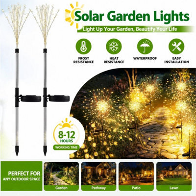 2 Packs Solar Lights Outdoor Garden, Lights 150 Leds Starburst Light - image 1