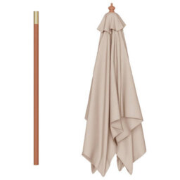 Berkfield Elegant Outdoor Parasol With Wooden Pole 150X200 Cm Taupe - thumbnail 5