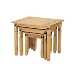 Mews Corona Nest Of Tables Mexican Solid Pine Set Of 3 Coffee Side Table - thumbnail 4