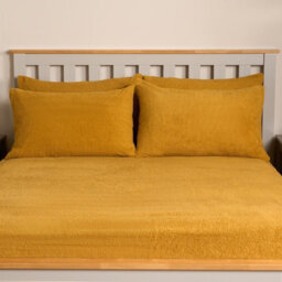 OHS Teddy Fleece Pillowcase Cover Bedding Set 2 X Thermal, 50 X 75Cm -  Ochre - thumbnail 2