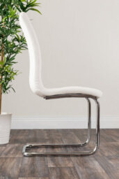 Furniturebox Arezzo White High Gloss Extending Dining Table & 6 White Murano Faux Leather Dining Chairs - thumbnail 8
