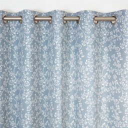 "Sundour Sade Fully Lined Ready Made Floral Eyelet Curtains Blue 66X90""" - thumbnail 2