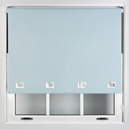 Furnished Made To Measure Blackout Roller Blinds With Big Square Eyelets - Duck Egg Blue Blind (W)150Cm (L)210Cm